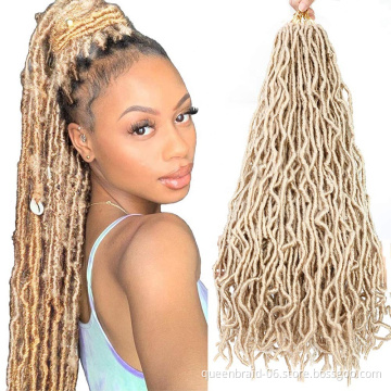 Nu Faux Locs Crochet Hair 14 Inch Goddess Faux Locs Crochet Braids Curly Braiding Hair African Roots Synthetic Hair Extensions
